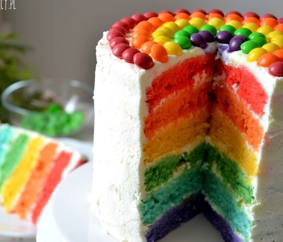Tęczowy tort